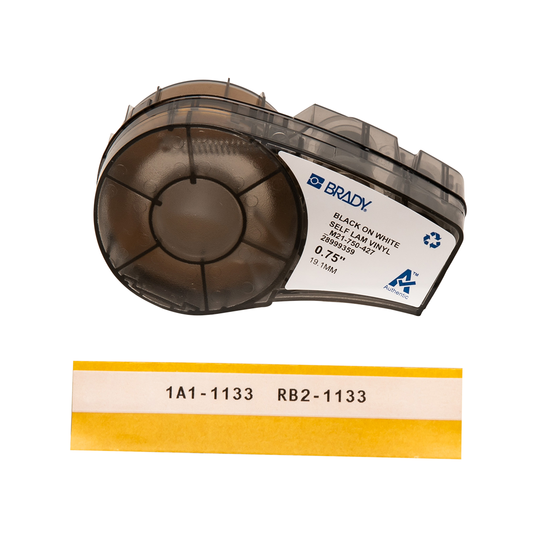 Cartucho Etiquetas, Negro/Blanco, 3/4 pulg x 14 pies | ID+Safety